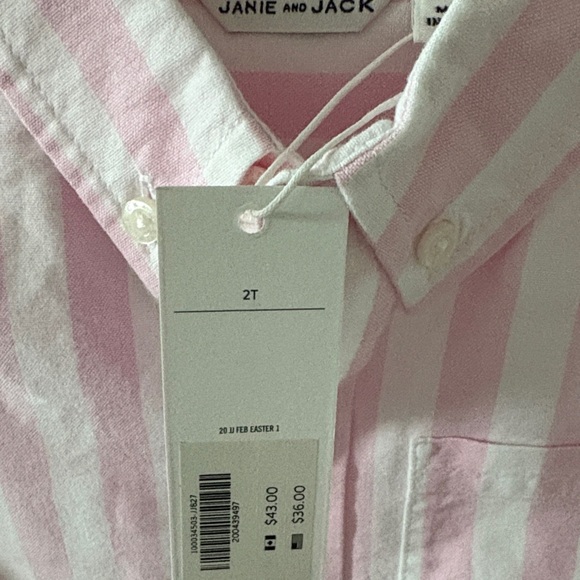 Janie and Jack Easter Pink Button Down - Picture 3 of 5